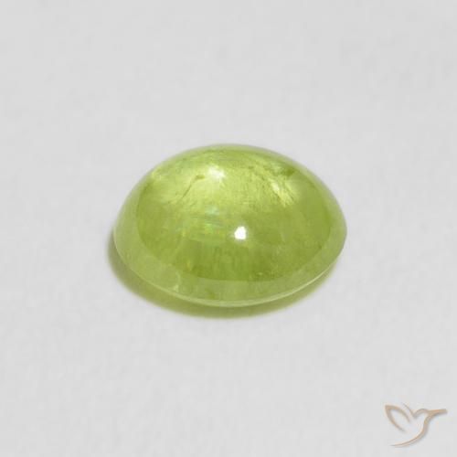 Sphene Gemstone in 6.3 x 5.5 mm Size for Sale, Sphene Stone in Lively Yellowish Green Color
