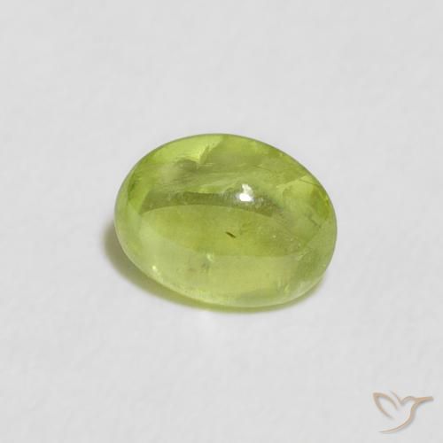 0.77 ct Green Sphene Stone, Natural Sphene in Oval Cabochon Shape for Sale