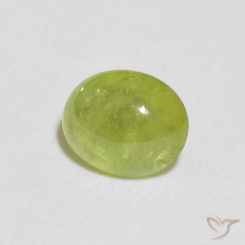 1.15 ct Green Sphene Stone, Natural Sphene in Oval Cabochon Shape for Sale