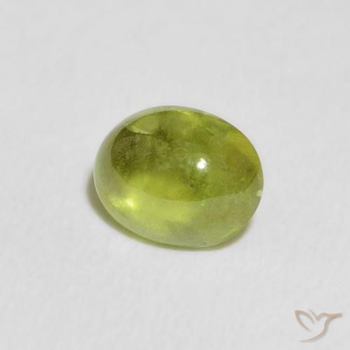 0.84 ct Green Sphene Stone, Natural Sphene in Oval Cabochon Shape for Sale