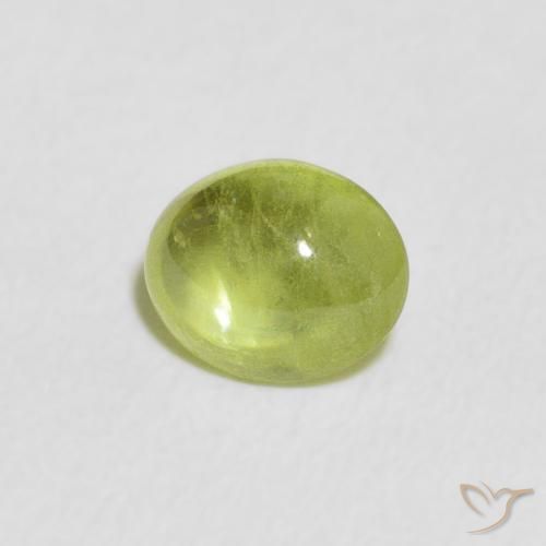 0.76 ct Green Sphene Stone, Natural Sphene in Oval Cabochon Shape for Sale