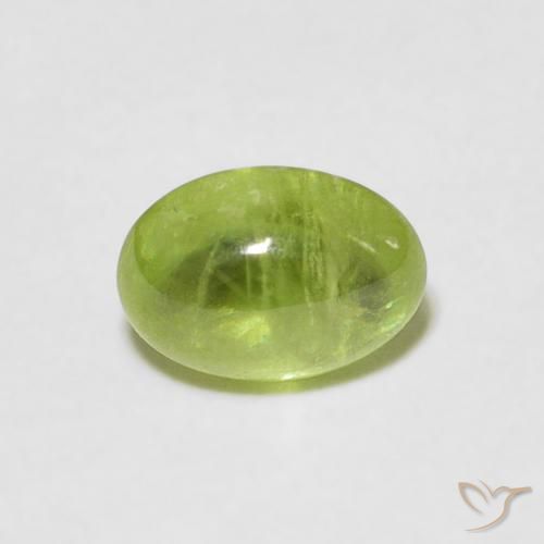1.11ct Natural Bright Green Sphene, Oval, Transparent