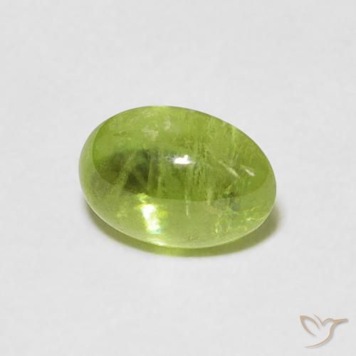 1.11 ct Green Sphene Stone, Natural Sphene in Oval Cabochon Shape for Sale