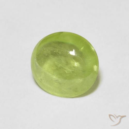 0.80 ct Green Sphene Stone, Natural Sphene in Oval Cabochon Shape for Sale