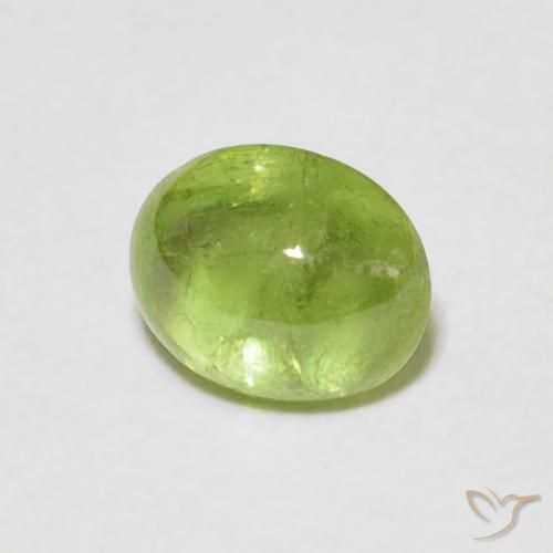 1.05 ct Green Sphene Stone, Natural Sphene in Oval Cabochon Shape for Sale