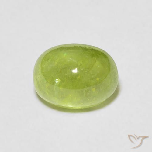 1.64ct Natural Medium Green Sphene, Oval, Transparent
