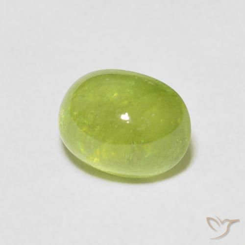 1.64 ct Green Sphene Stone, Natural Sphene in Oval Cabochon Shape for Sale