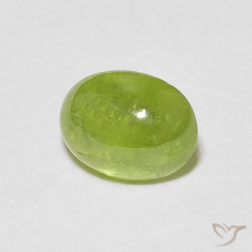 1.41 ct Green Sphene Stone, Natural Sphene in Oval Cabochon Shape for Sale