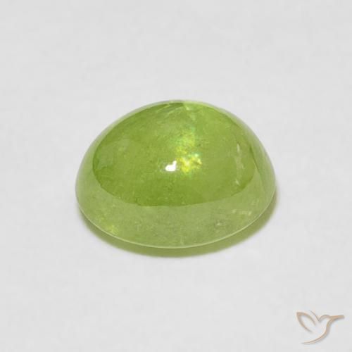 Sphene Gemstone in 7.3 x 6 mm Size for Sale, Sphene Stone in Lively Green Color