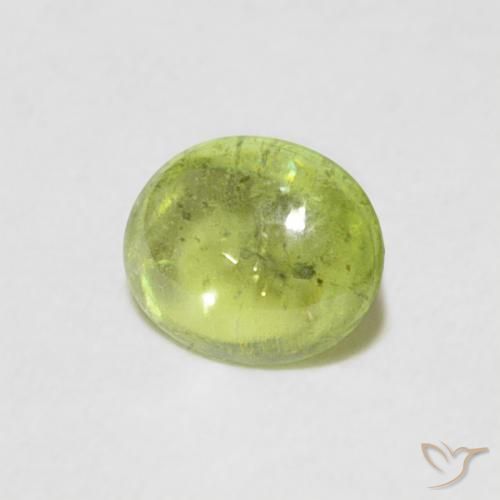0.61 ct Green Sphene Stone, Natural Sphene in Oval Cabochon Shape for Sale