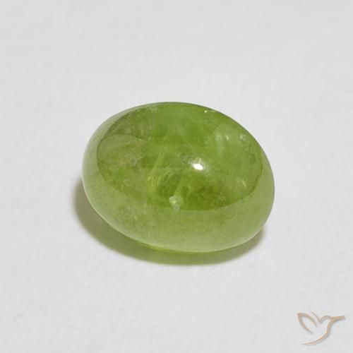 1.77 ct Green Sphene Stone, Natural Sphene in Oval Cabochon Shape for Sale