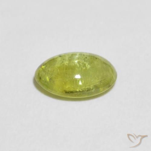 Sphene Gemstone in 7.6 x 5.5 mm Size for Sale, Sphene Stone in Warm Forest Green Color
