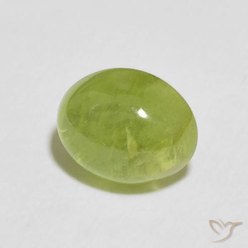 2.03 ct Green Sphene Stone, Natural Sphene in Oval Cabochon Shape for Sale