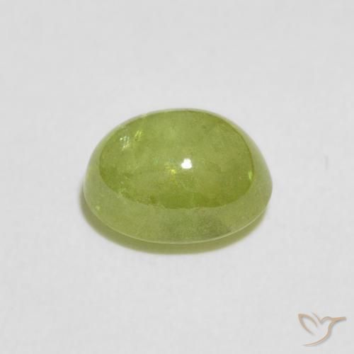 Sphene Gemstone in 7.4 x 6 mm Size for Sale, Sphene Stone in Lively Green Color