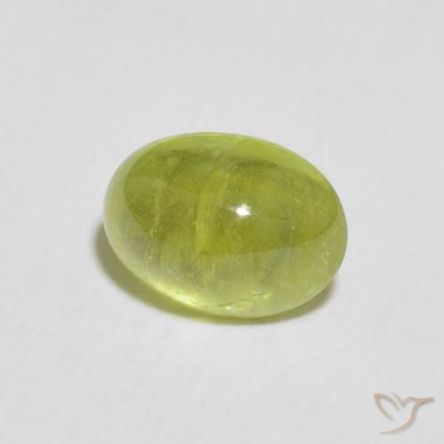 1.86 ct Green Sphene Stone, Natural Sphene in Oval Cabochon Shape for Sale