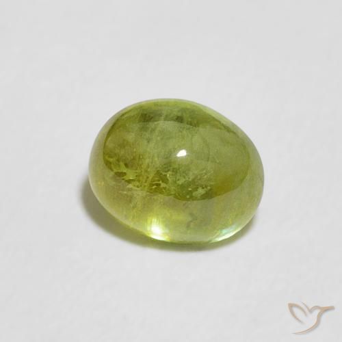 1.09 ct Green Sphene Stone, Natural Sphene in Oval Cabochon Shape for Sale