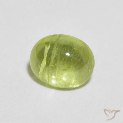1.20 ct Green Sphene Stone, Natural Sphene in Oval Cabochon Shape for Sale