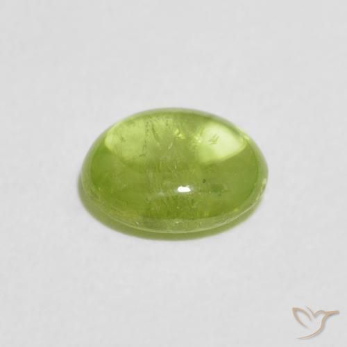 Sphene Gemstone in 6.8 x 6 mm Size for Sale, Sphene Stone in Medium Green Color