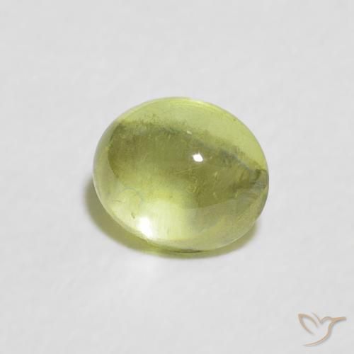 0.53 ct Green Sphene Stone, Natural Sphene in Oval Cabochon Shape for Sale