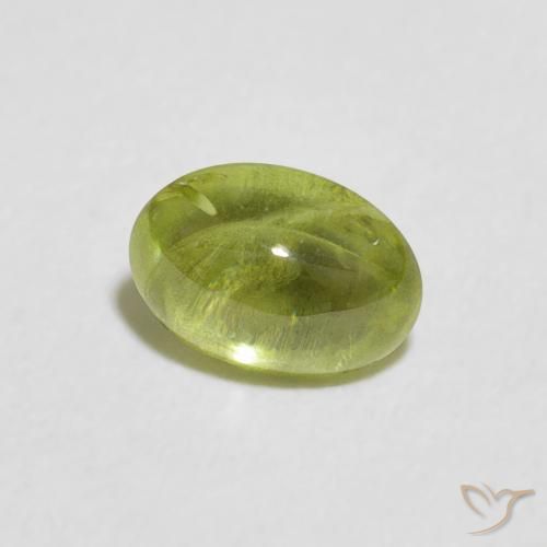 0.97 ct Green Sphene Stone, Natural Sphene in Oval Cabochon Shape for Sale