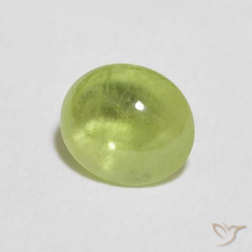 1.19 ct Green Sphene Stone, Natural Sphene in Oval Cabochon Shape for Sale
