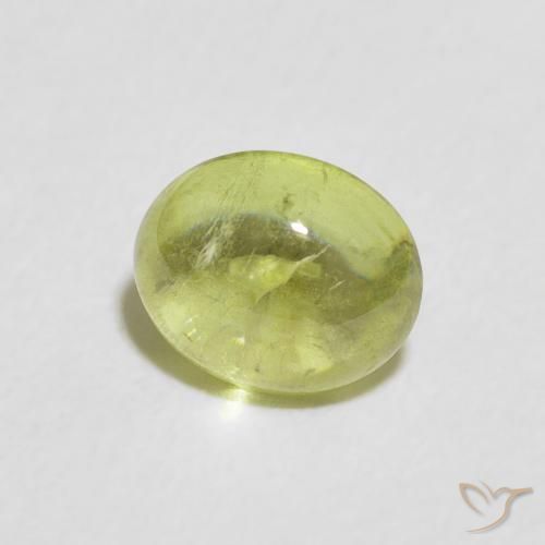 1.19 ct Green Sphene Stone, Natural Sphene in Oval Cabochon Shape for Sale