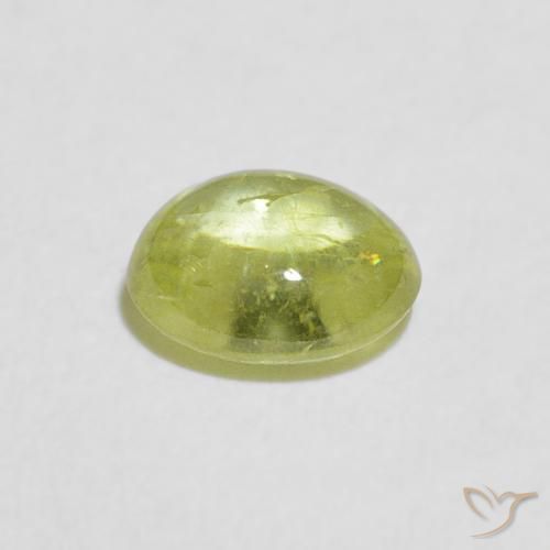 Sphene Gemstone in 6.7 x 5.6 mm Size for Sale, Sphene Stone in Lime Green Color
