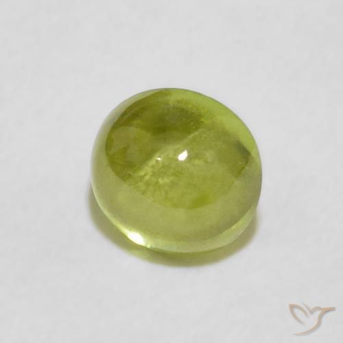1.39 ct Green Sphene Stone, Natural Sphene in Oval Cabochon Shape for Sale