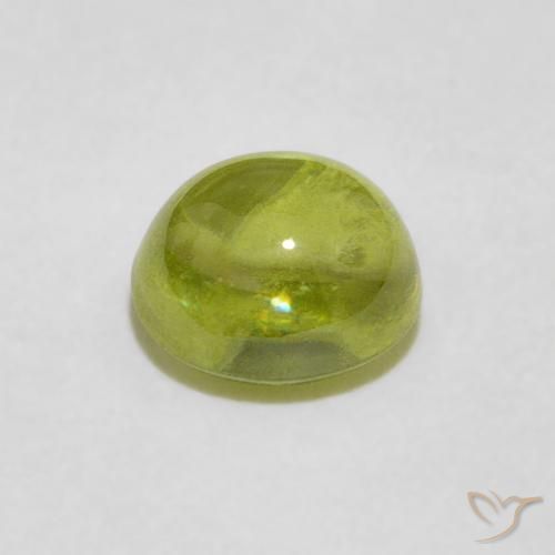 Sphene Gemstone in 6.3 x 5.9 mm Size for Sale, Sphene Stone in Warm Earthy Green Color