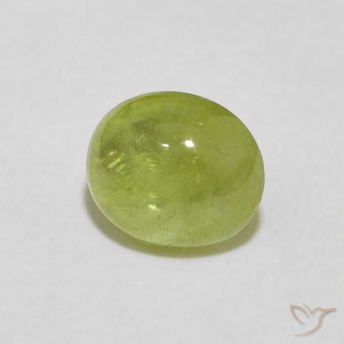 1.57 ct Green Sphene Stone, Natural Sphene in Oval Cabochon Shape for Sale