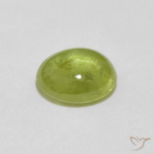 Sphene Gemstone in 7.3 x 6.4 mm Size for Sale, Sphene Stone in Olive Green Color