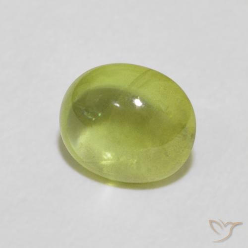 1.32 ct Green Sphene Stone, Natural Sphene in Oval Cabochon Shape for Sale