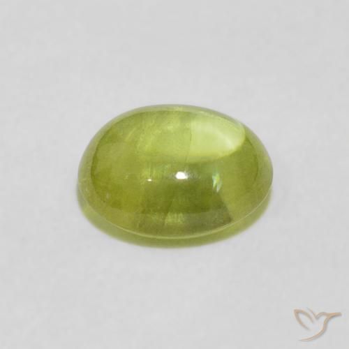 Sphene Gemstone in 6.9 x 6 mm Size for Sale, Sphene Stone in Medium Green Color