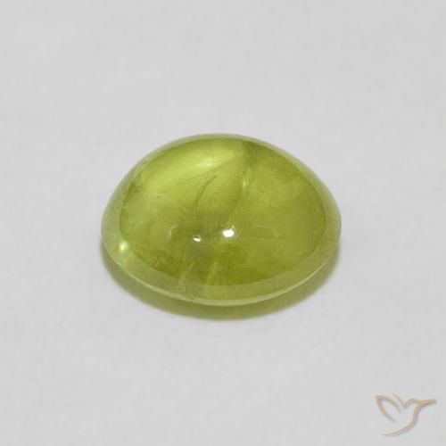 Sphene Gemstone in 7.5 x 6.9 mm Size for Sale, Sphene Stone in Warm Forest Green Color