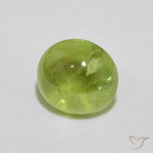 1.18 ct Green Sphene Stone, Natural Sphene in Oval Cabochon Shape for Sale