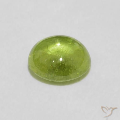 Sphene Gemstone in 6.4 x 5.9 mm Size for Sale, Sphene Stone in Medium Green Color