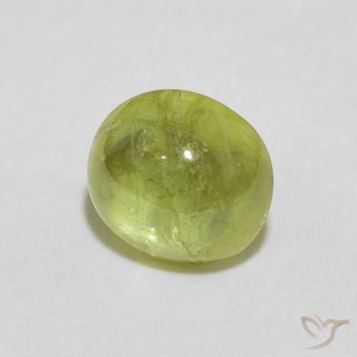 1.17 ct Green Sphene Stone, Natural Sphene in Oval Cabochon Shape for Sale