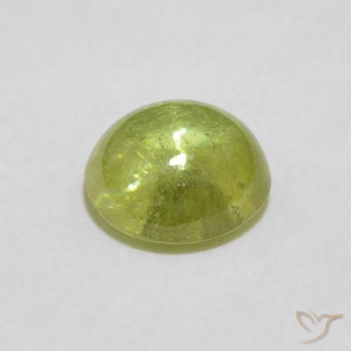 Sphene Gemstone in 6.3 x 5.8 mm Size for Sale, Sphene Stone in Yellowish Green Color