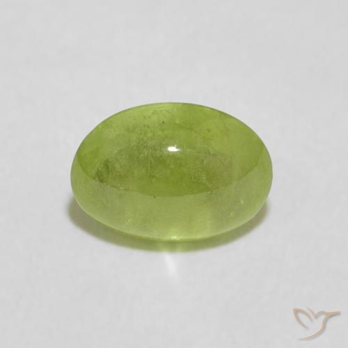 1.14 ct Green Sphene Gemstone, Sphene Gem in Oval Cabochon Shape for Sale.