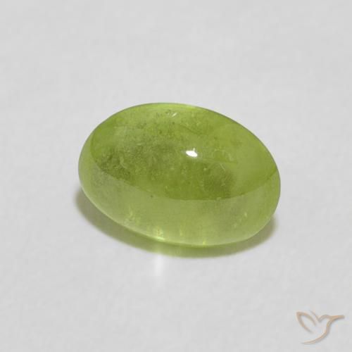 1.14 ct Green Sphene Stone, Natural Sphene in Oval Cabochon Shape for Sale