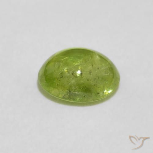 Sphene Gemstone in 6.2 x 4.9 mm Size for Sale, Sphene Stone in Lively Green Color