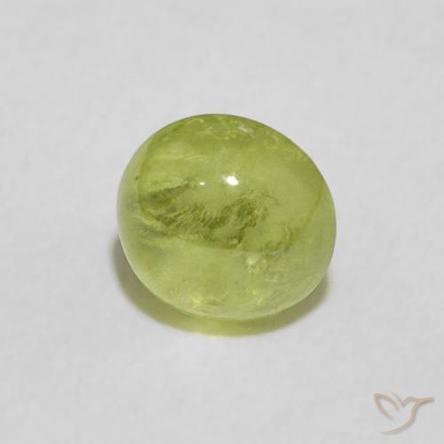0.97 ct Green Sphene Stone, Natural Sphene in Round Cabochon Shape for Sale