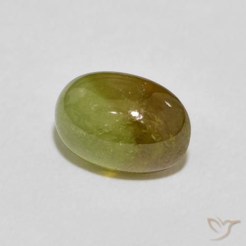 2.86 ct Green Sphene Stone, Natural Sphene in Oval Cabochon Shape for Sale