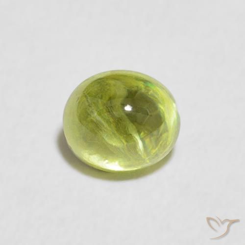 0.65ct Natural Light Forest Green Sphene, Oval, Transparent