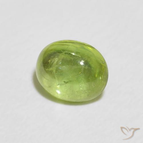 0.81 ct Green Sphene Stone, Natural Sphene in Oval Cabochon Shape for Sale
