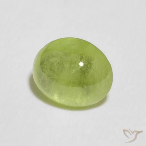 0.98 ct Green Sphene Stone, Natural Sphene in Oval Cabochon Shape for Sale