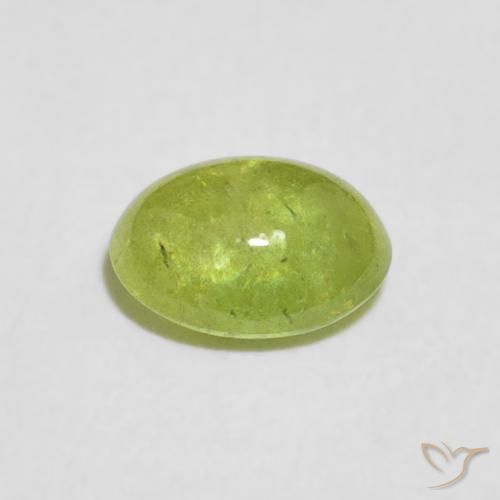 Sphene Gemstone in 6.4 x 5.2 mm Size for Sale, Sphene Stone in Medium Green Color