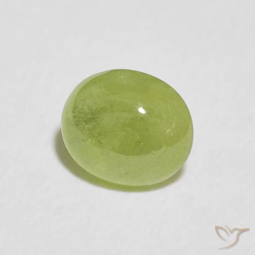 0.82 ct Green Sphene Stone, Natural Sphene in Oval Cabochon Shape for Sale