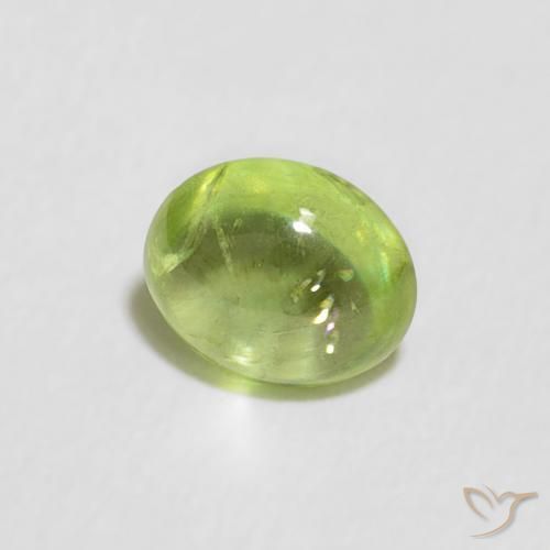 0.65 ct Green Sphene Stone, Natural Sphene in Oval Cabochon Shape for Sale