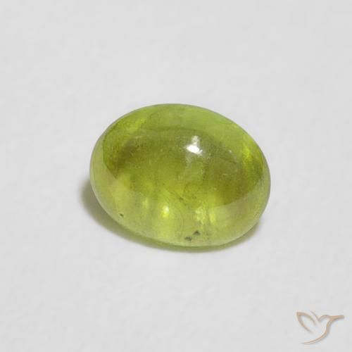 0.51 ct Green Sphene Stone, Natural Sphene in Oval Cabochon Shape for Sale